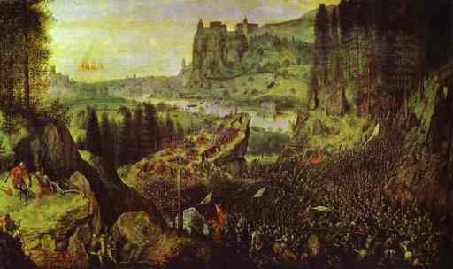 1562-Pieter-Bruegel-the-Elder-The-Suicide-of-Saul-Detail-the-combat-
